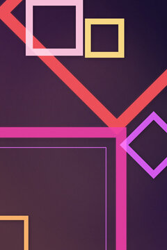 A bold arrangement of colorful squares, rectangles, and diagonal lines creates a stylish modern composition on a dark background, ideal for creative digital design projects.