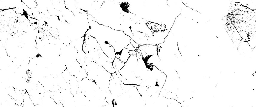 Distress Grunge Texture. Seamless Pattern. Halftone Old, Retro Background. Broken, Cracked Wall Texture. Scratched, Dirt Print. Black and White Grunge Style. Noise Rough Design. Vector Illustration.