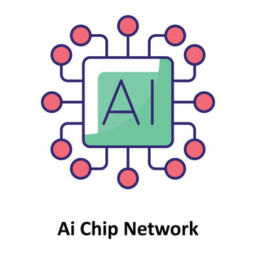 AI Chip Network Vector icon which can easily modify or edit