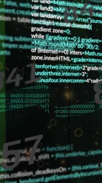 Animation of data processing and online security chain over computer servers