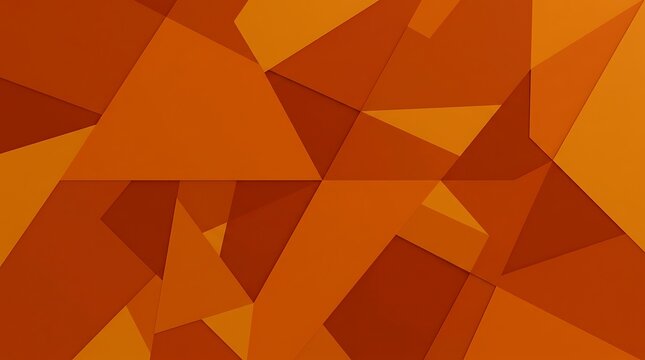 Abstract orange polygonal shapes with sharp edges and dynamic 3D perspective for modern design