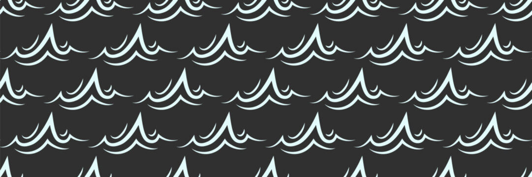 Wave water seamless and pattern sea background with vector summer element. Japanese texture ocean and brush illustration geometric with stripe river graphic.