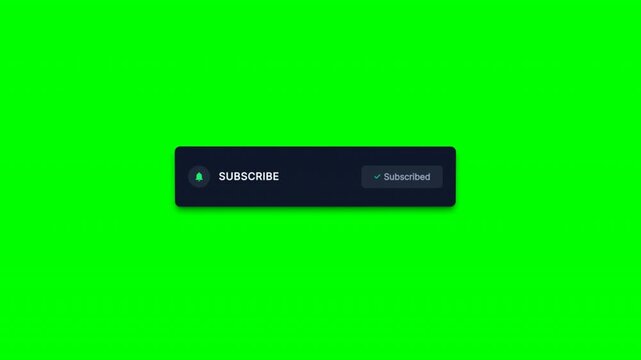 Animated subscribe button pop up alert on green screen