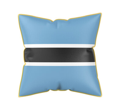 Pillow with the flag of Botswana on transparent background