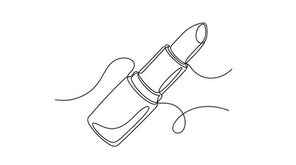 Obraz premium One line drawing of open lipstick tube