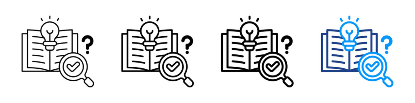 Knowledge Discovery Icon Different Style Outline Collection Set.