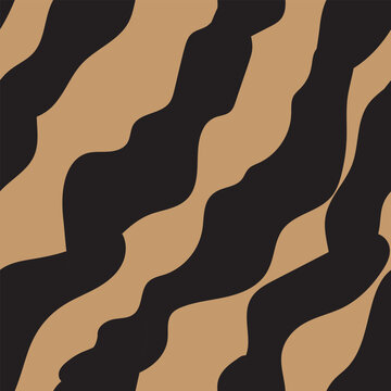 Brown Solid Wavy Stripes Abstract seamless pattern design