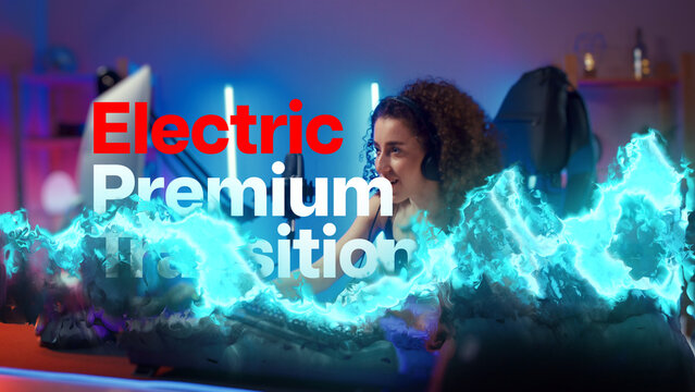 Premium Transitions Electric 6 Variations &ndash; Electric Energy Transitions, Lightning Wipes, Glowing Sparks and High Voltage Effects for Professional Video Editing and Motion Graphics