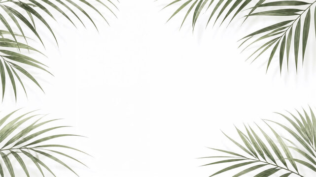 A beautiful border of palm branches greetings and holiday messages.