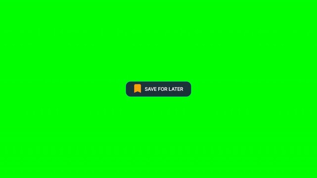 Save bookmark tag icon click animation on green screen