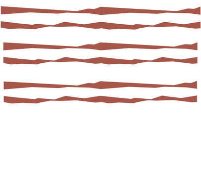 Terracotta clay horizontal stripes with jagged irregular edges for rustic earthy backgrounds and organic border design.