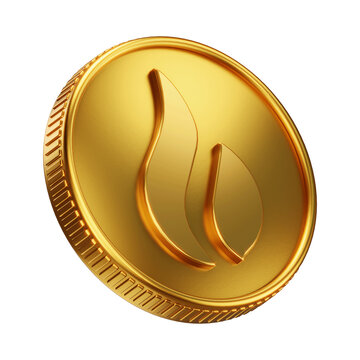 Golden HTX Cryptocurrency Coin 3D Render Illustration
