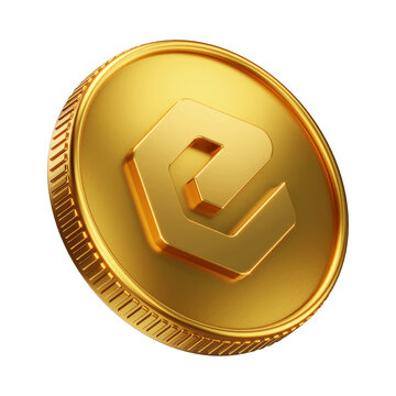 Golden eCash XEC Cryptocurrency Coin 3D Render Illustration
