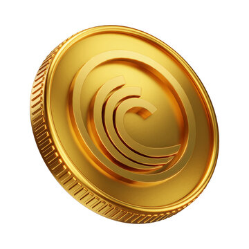 Golden BitTorrent BTT Cryptocurrency Coin 3D Render Illustration
