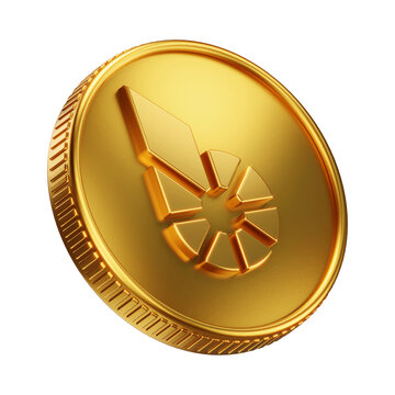 Golden BitShares BTS Cryptocurrency Coin 3D Render Illustration
