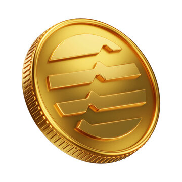 Golden Aptos APT Cryptocurrency Coin 3D Render Illustration
