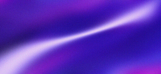 Abstract vibrant purple blue gradient background with glowing light beam wave, dynamic noise grain texture futuristic banner template design.