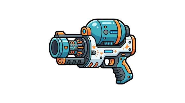 Futuristic sci-fi energy blaster gun vector illustration