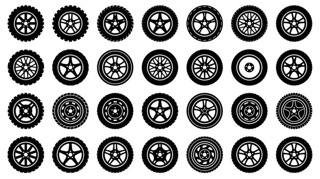 Diverse assortment of bicycle sprockets and gears showcasing intricate mechanical designs and varied patterns in black and white