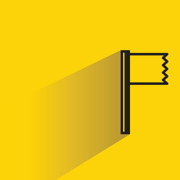 flag pole with shadow on yellow background