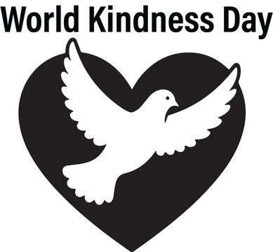 World Kindness Day Dove and Heart Symbol Vector Illustration