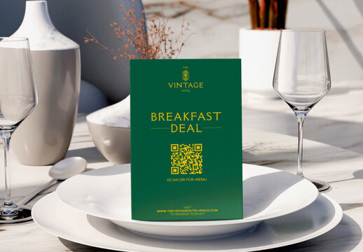 Restaurant Table Tent Mockup