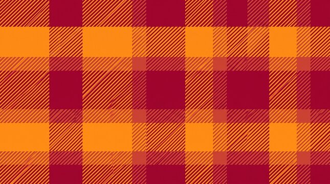 Red and orange tartan plaid textile pattern texture background