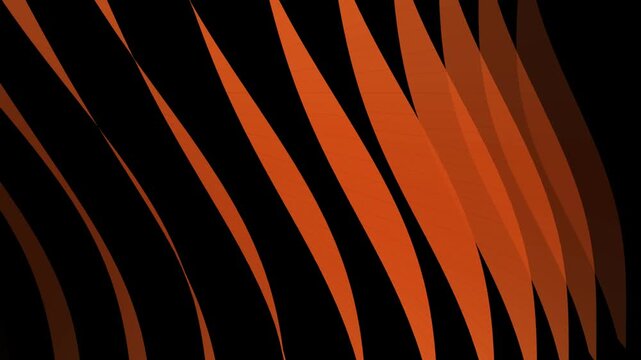 Golden Orange Flowing Ribbons Animation - Seamless Loop 4K