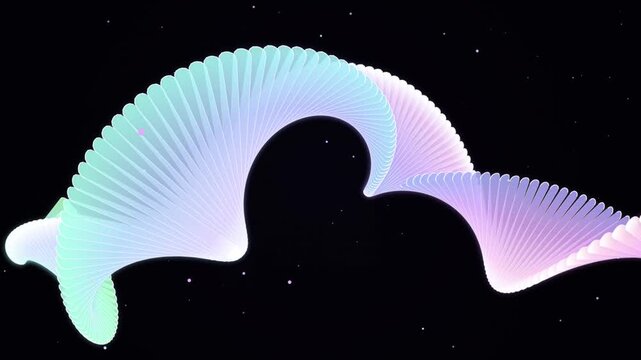 Pastel Pink Cyan Parametric Wave Animation - Organic Loop 4K