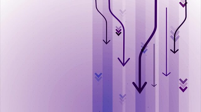 Abstract background with downward arrows and vertical lines, showing decline movement and data flow animation