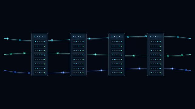 Digital Data Flow Through Server Racks