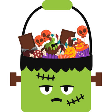 Halloween Candy Bucket Illustration