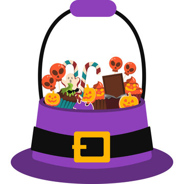 Halloween Candy Bucket Illustration