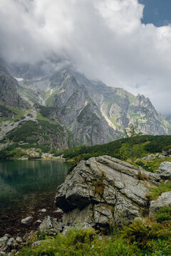 Morskie Oko lake and mountains in Zakopane, Poland
