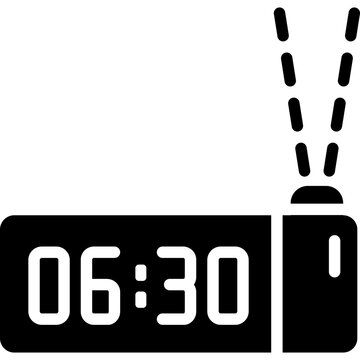 Ceiling Projection Alarm Clock with LED Time Display Flat Icon