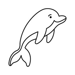 Naklejka premium Dolphin Cute Cartoon Animal Vector Illustration.