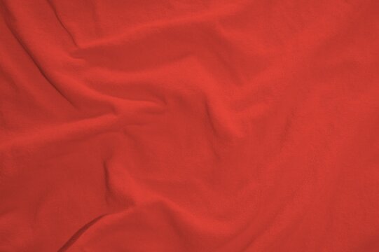 Stofftextur mit Falten in rot