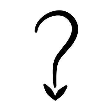 Arrow handdrawn black doodle question mark direction