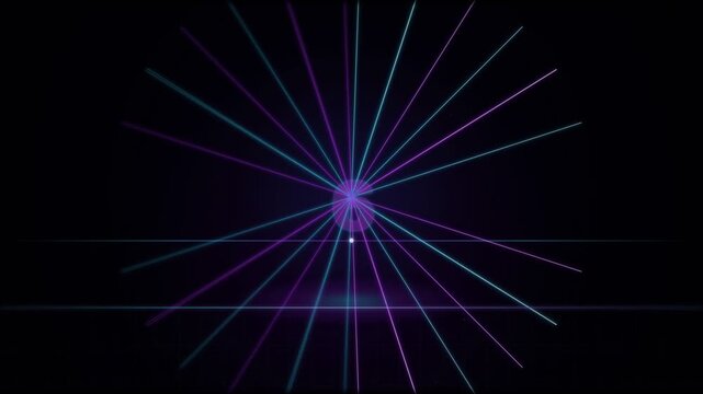 Futuristic Neon Countdown Timer with Glowing Light Rays