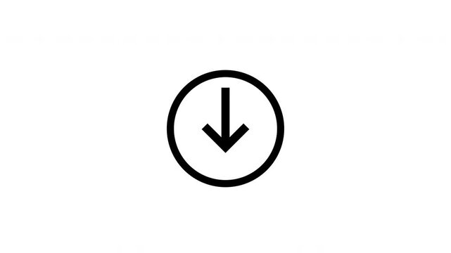 Download Arrow Icon Pointing Down Animation Graphics On White Background
