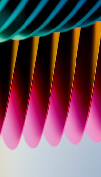 Colorful stack of paper sheets with abstract curved edges