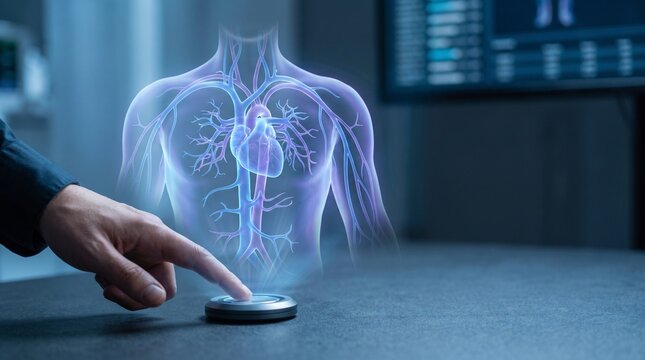 Human Heart Anatomy Visualization via Advanced Medical Holographic Interface Technology