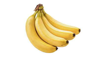 Bunch of fresh yellow organic bananas fruit isolated on transparent background © Rory Robinson