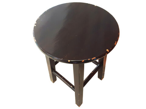 A small wooden chair commonly found in cafes, PNG background.