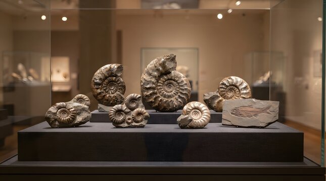 Detailed Ammonite Fossil Specimens