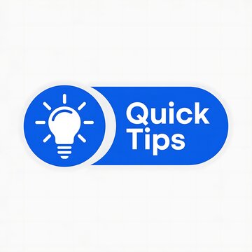 Quick tips label with light bulb icon