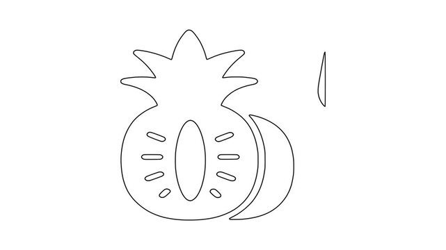 Pineapple fruit tr, fresh food, healthy produce, animated icon