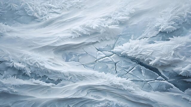 Minimalist Blizzard Storm Presentation Background with Abstract Snow Breeze Frost Crystals Soft Blue Tones and Clean Copy Space for Corporate Pitch Deck Slide Template Visual Assets Layout