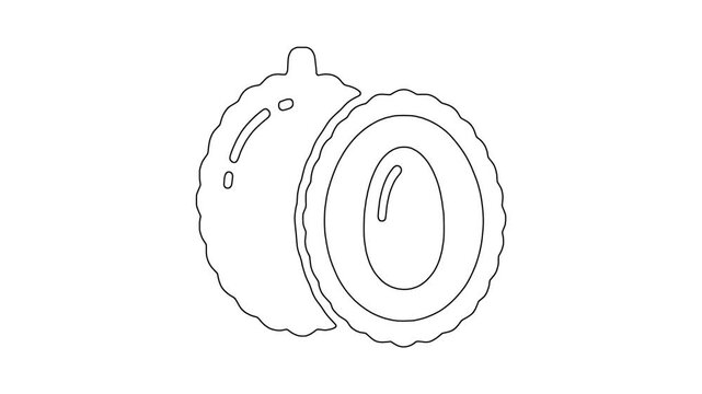 Sliced berry fruit, fresh food, healthy produce, animated icon