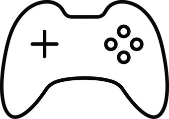 Gamepad game controller icon outline vector illustration with controller joystick entertainment technology © MDAbdulla